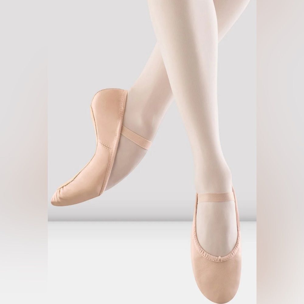 Bloch Dansoft Leather Ballet Shoes Full Sole Elastic Top Pink Women’s Sz 8E New